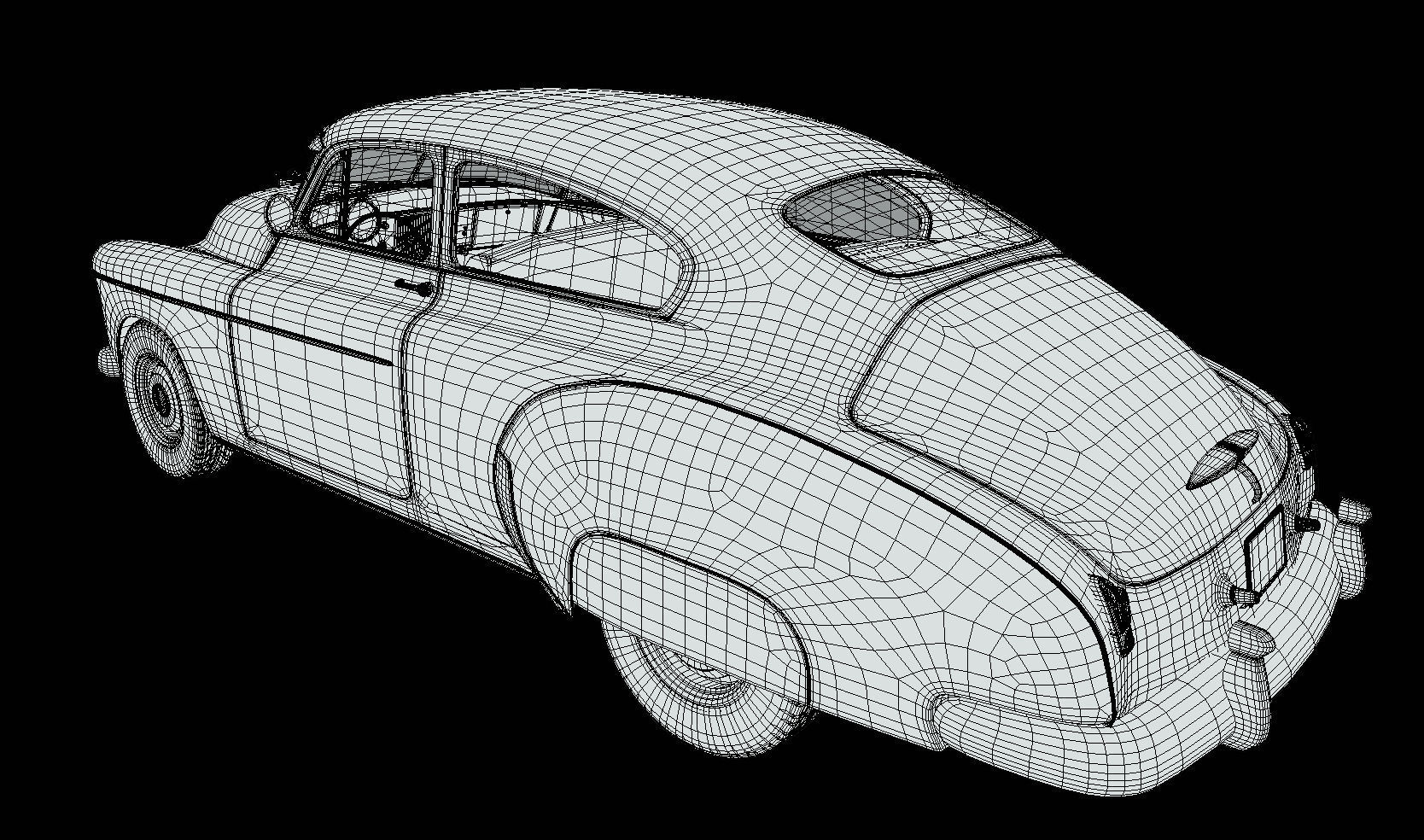 Chevy Fleetline Coupe 1949 Low-poly 3D model_28