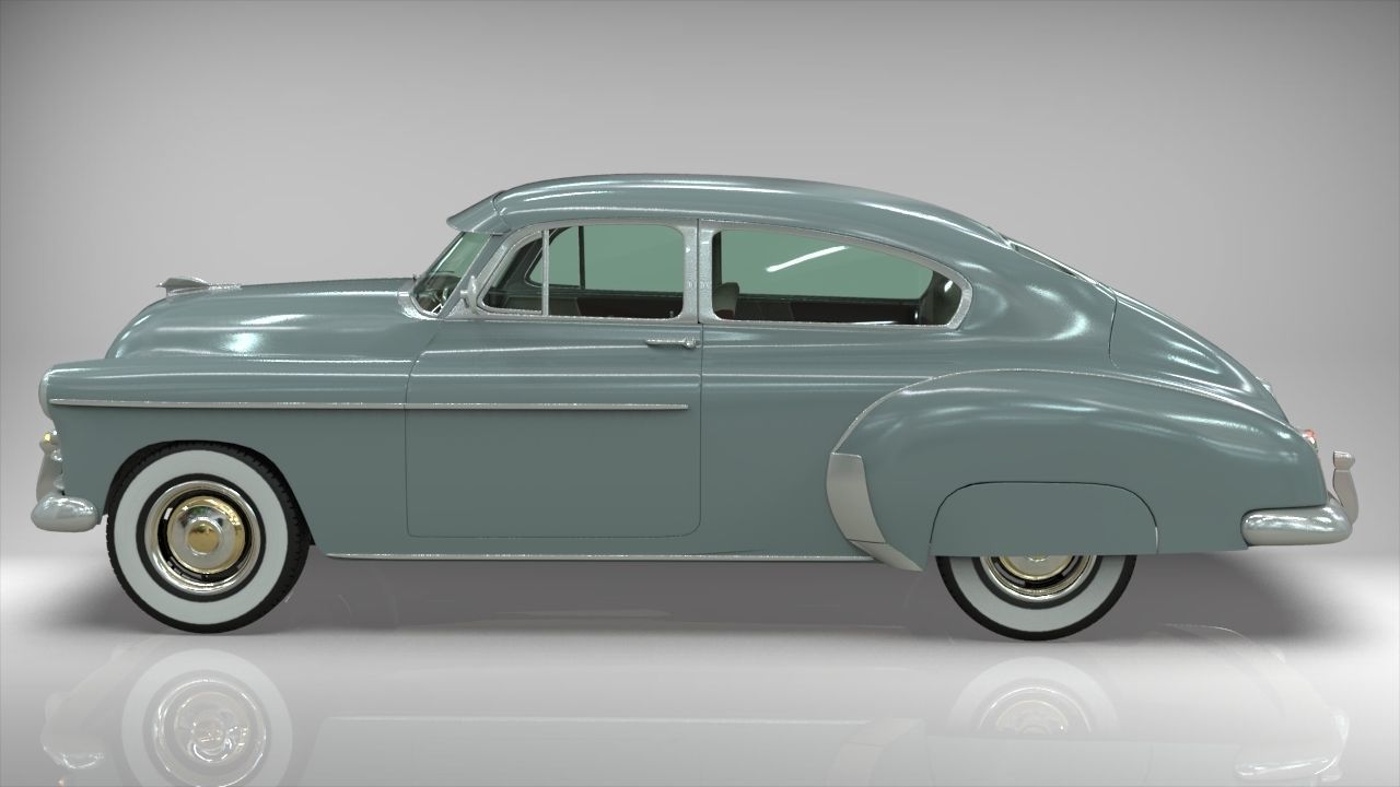 Chevy Fleetline Coupe 1949 Low-poly 3D model_2