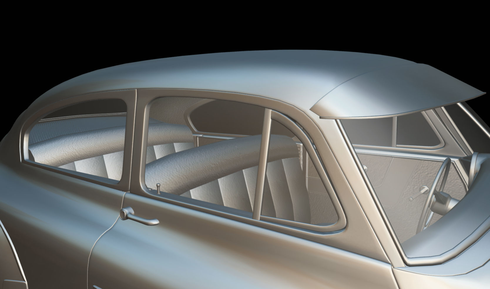 Chevy Fleetline Coupe 1949 Low-poly 3D model_23