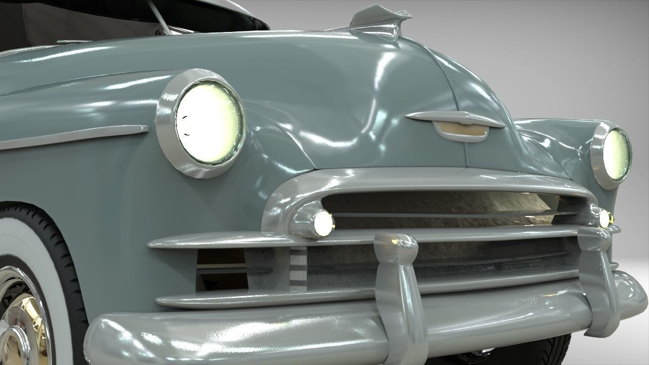 Chevy Fleetline Coupe 1949 Low-poly 3D model_7