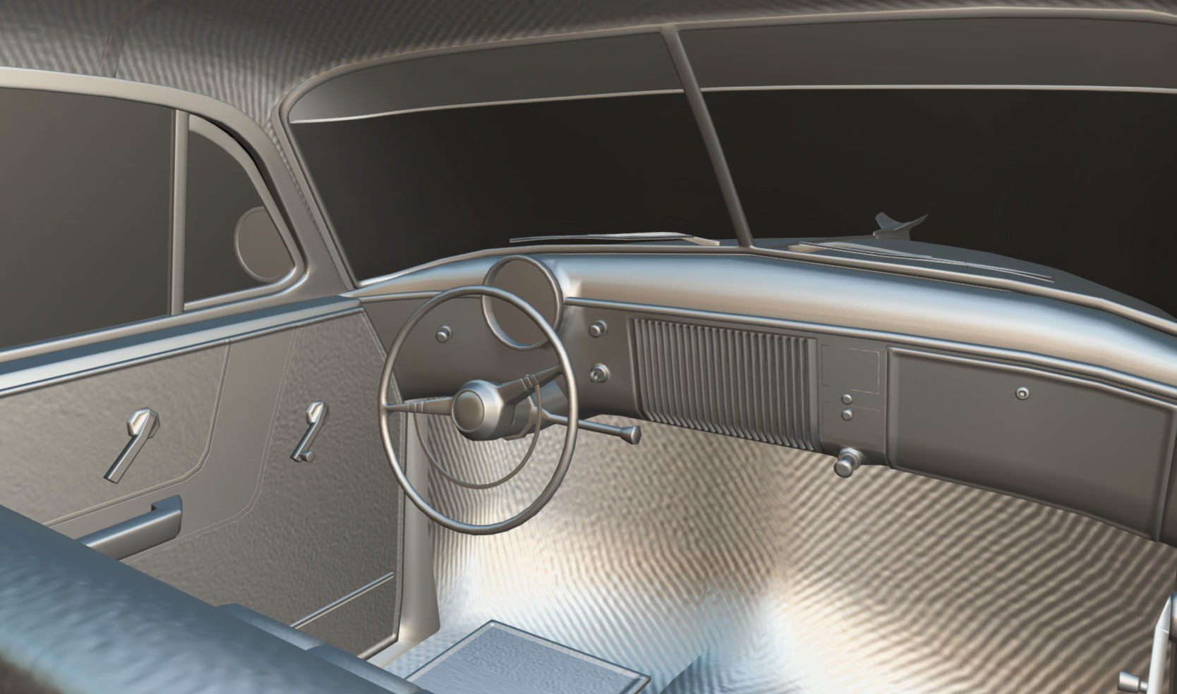 Chevy Fleetline Coupe 1949 Low-poly 3D model_24