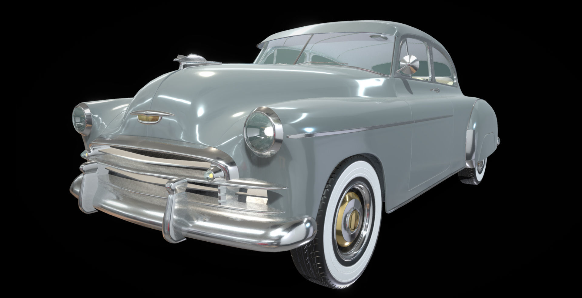 Chevy Fleetline Coupe 1949 Low-poly 3D model_13
