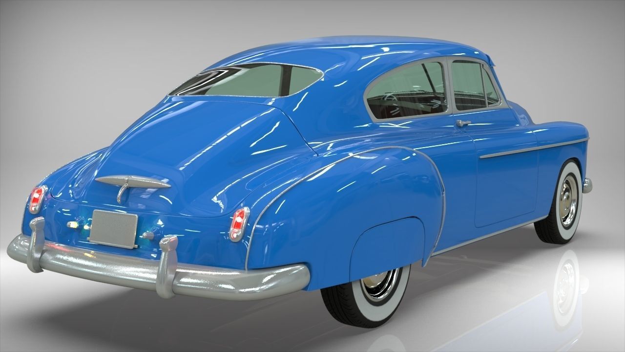 Chevy Fleetline Coupe 1949 Low-poly 3D model_9