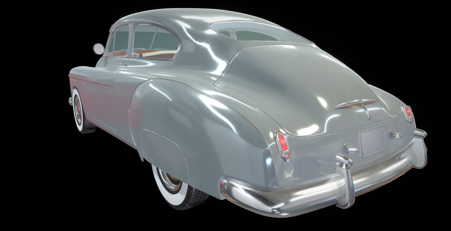 Chevy Fleetline Coupe 1949 Low-poly 3D model_16