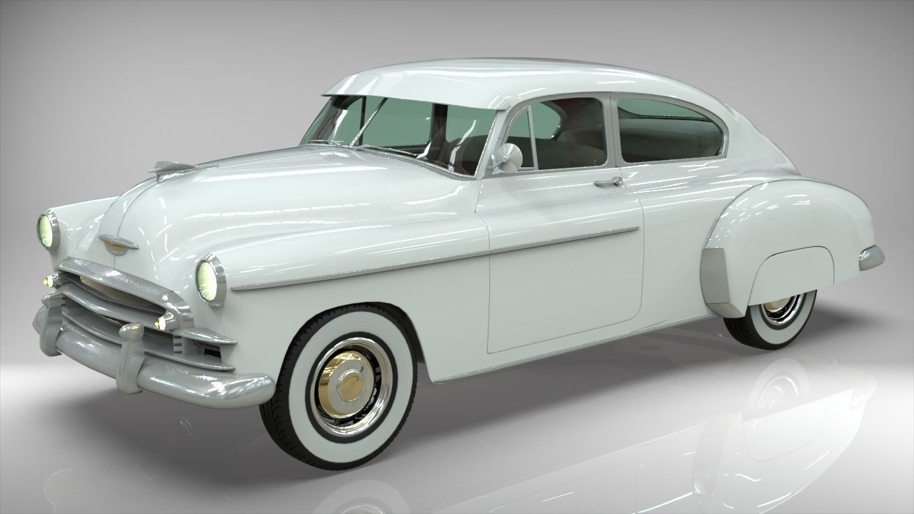 Chevy Fleetline Coupe 1949 Low-poly 3D model_11