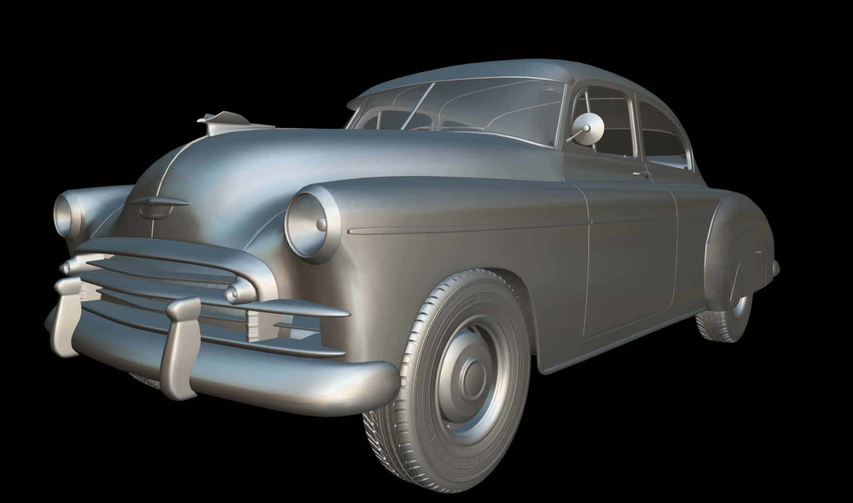 Chevy Fleetline Coupe 1949 Low-poly 3D model_20