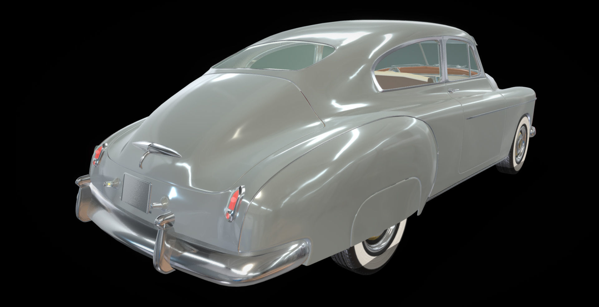 Chevy Fleetline Coupe 1949 Low-poly 3D model_17