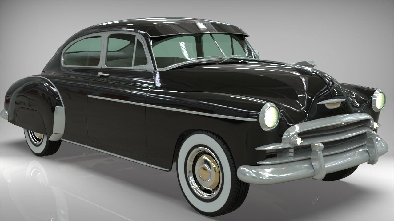 Chevy Fleetline Coupe 1949 Low-poly 3D model_10