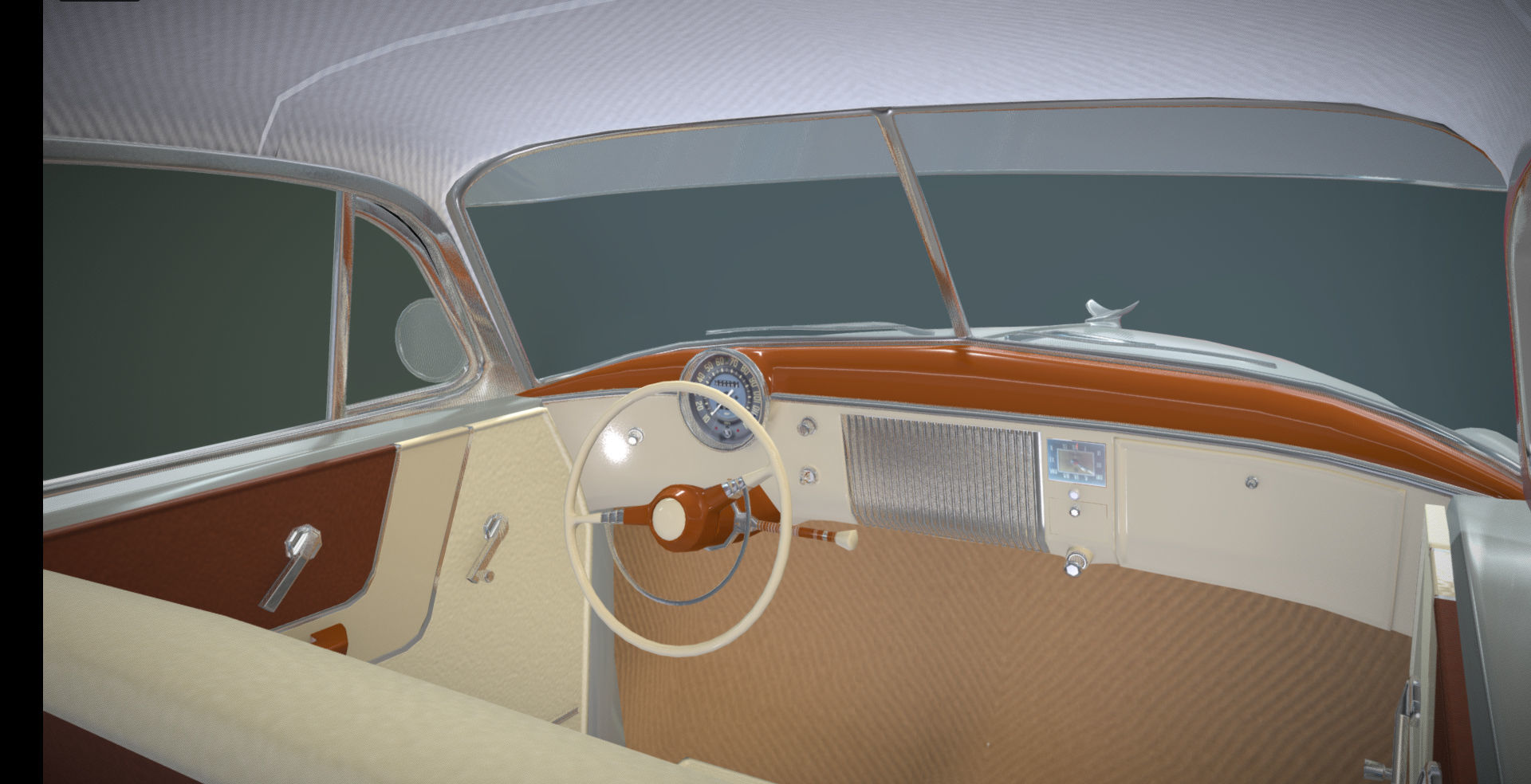 Chevy Fleetline Coupe 1949 Low-poly 3D model_22