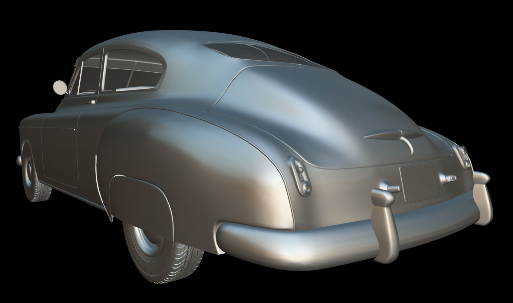 Chevy Fleetline Coupe 1949 Low-poly 3D model_18