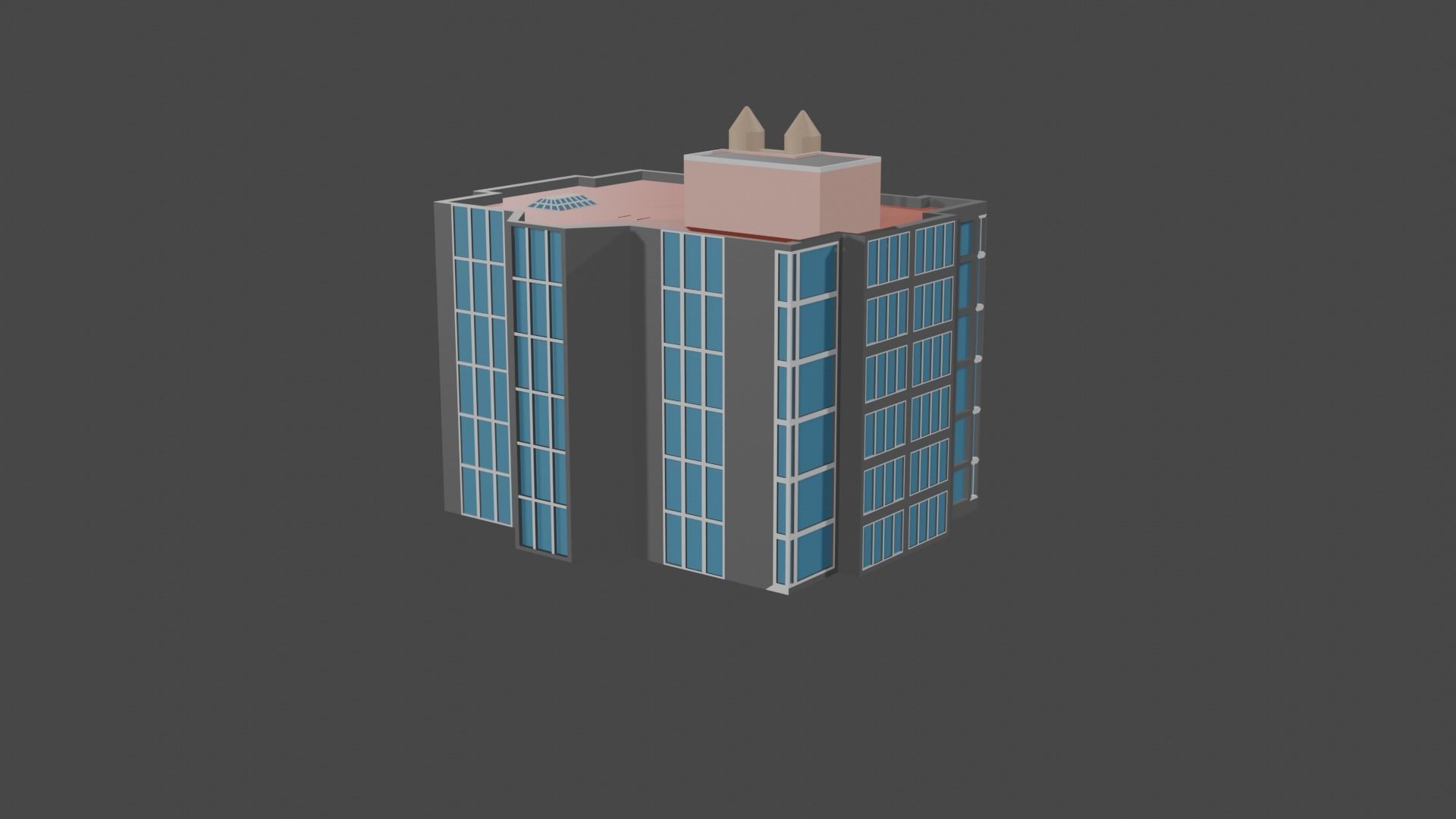 Apartment Block Free low-poly 3D model_3