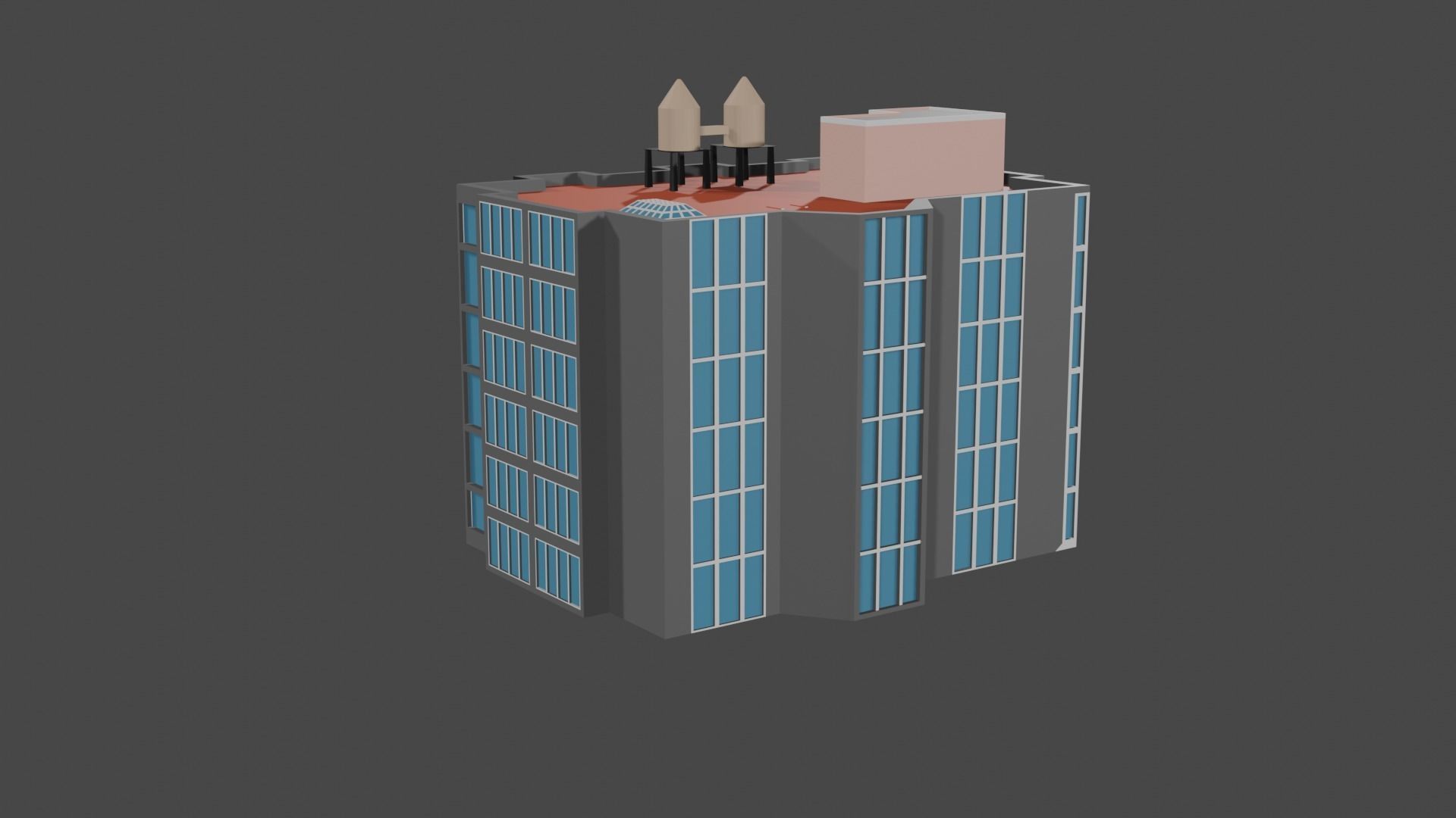 Apartment Block Free low-poly 3D model_2