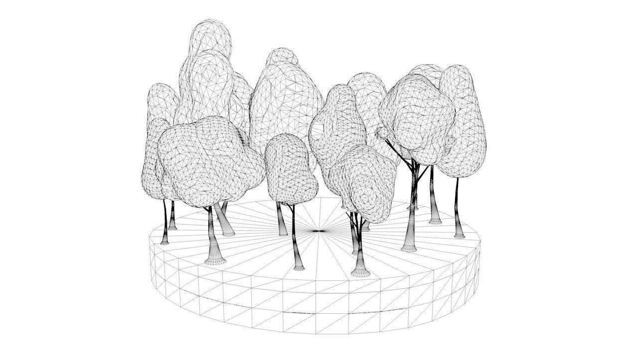 Cartoon Low Poly Bubble Trees Pack Low-poly 3D model_5