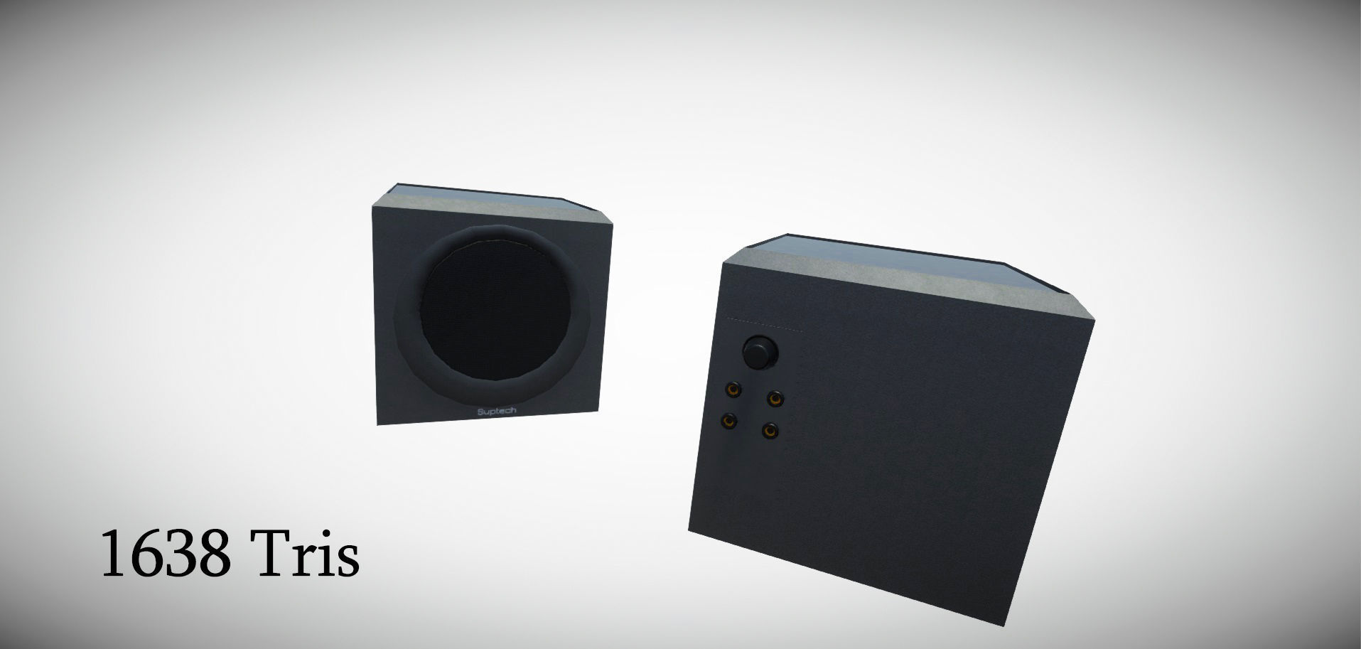 Realistic PC Setup Low-poly 3D model_1