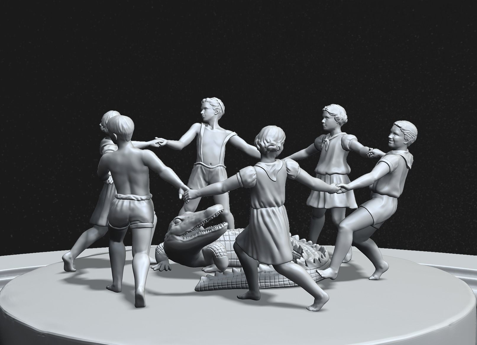 Stalingrad Fountain  - Children s round dance -  3D print model_2