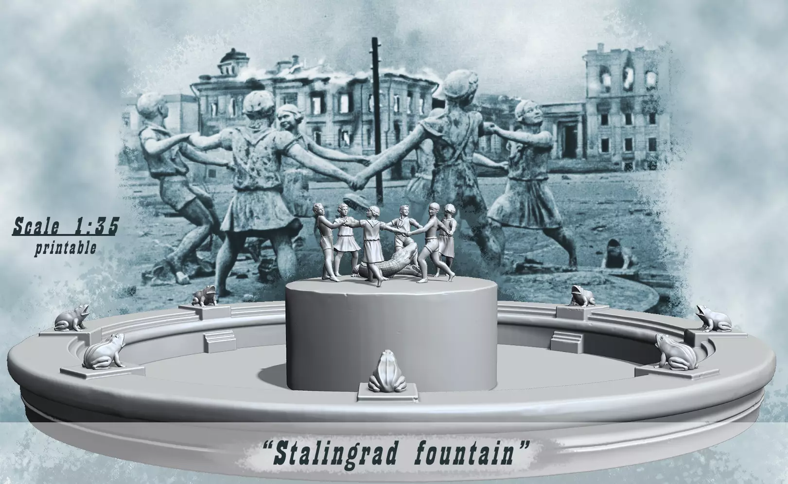 Stalingrad Fountain  - Children s round dance -  3D print model_0
