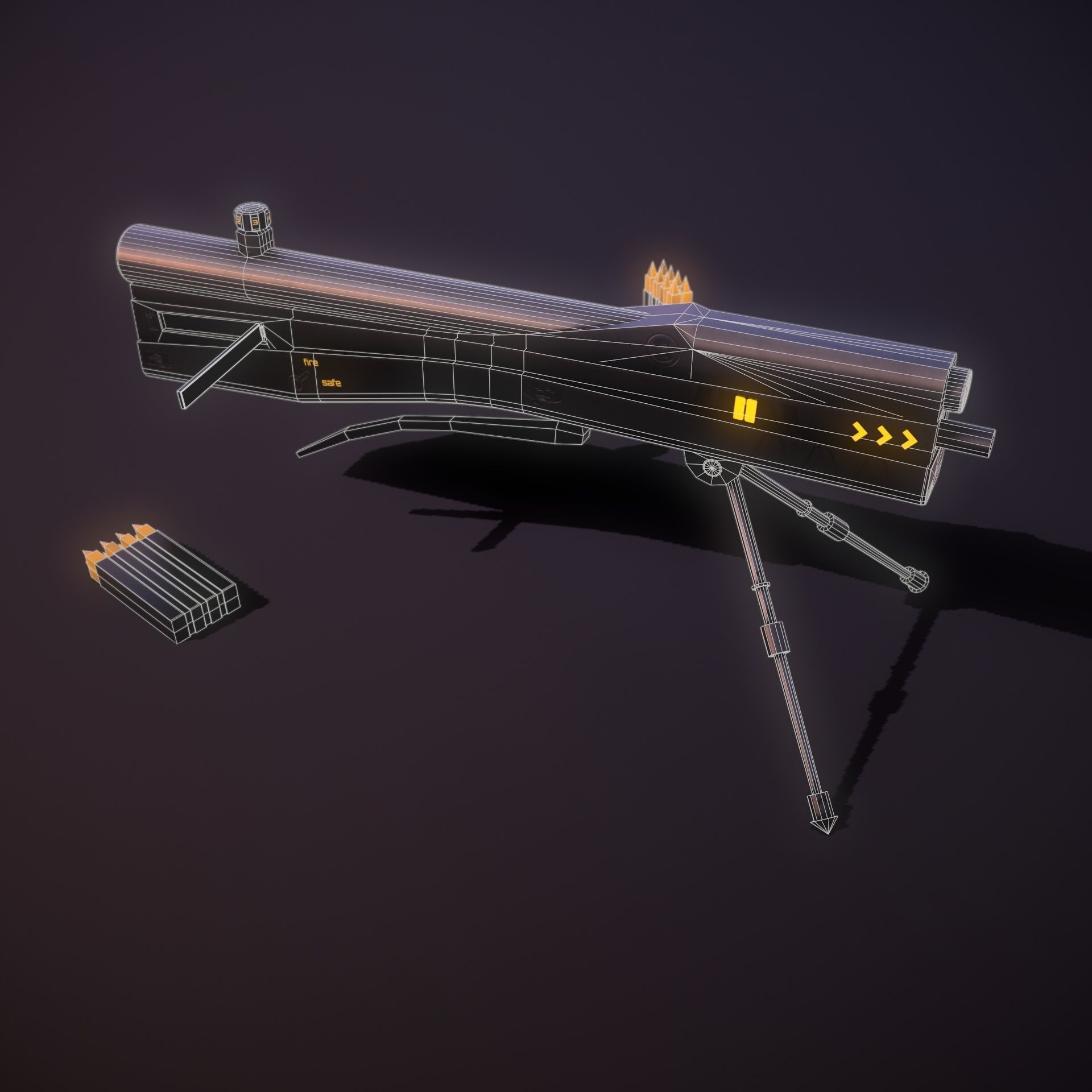 Sci-fi Sniper  Low-poly 3D model_3
