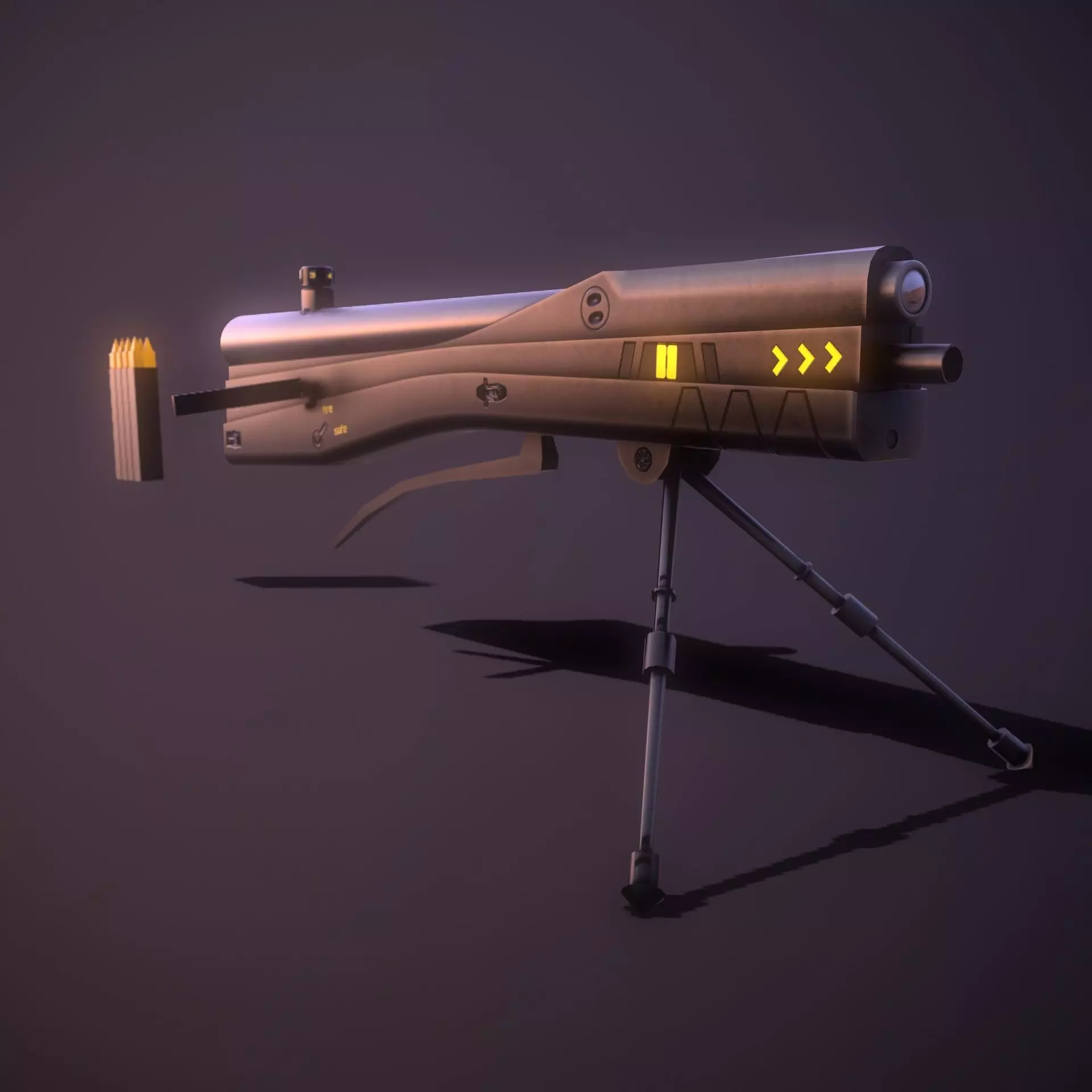 Sci-fi Sniper  Low-poly 3D model_0