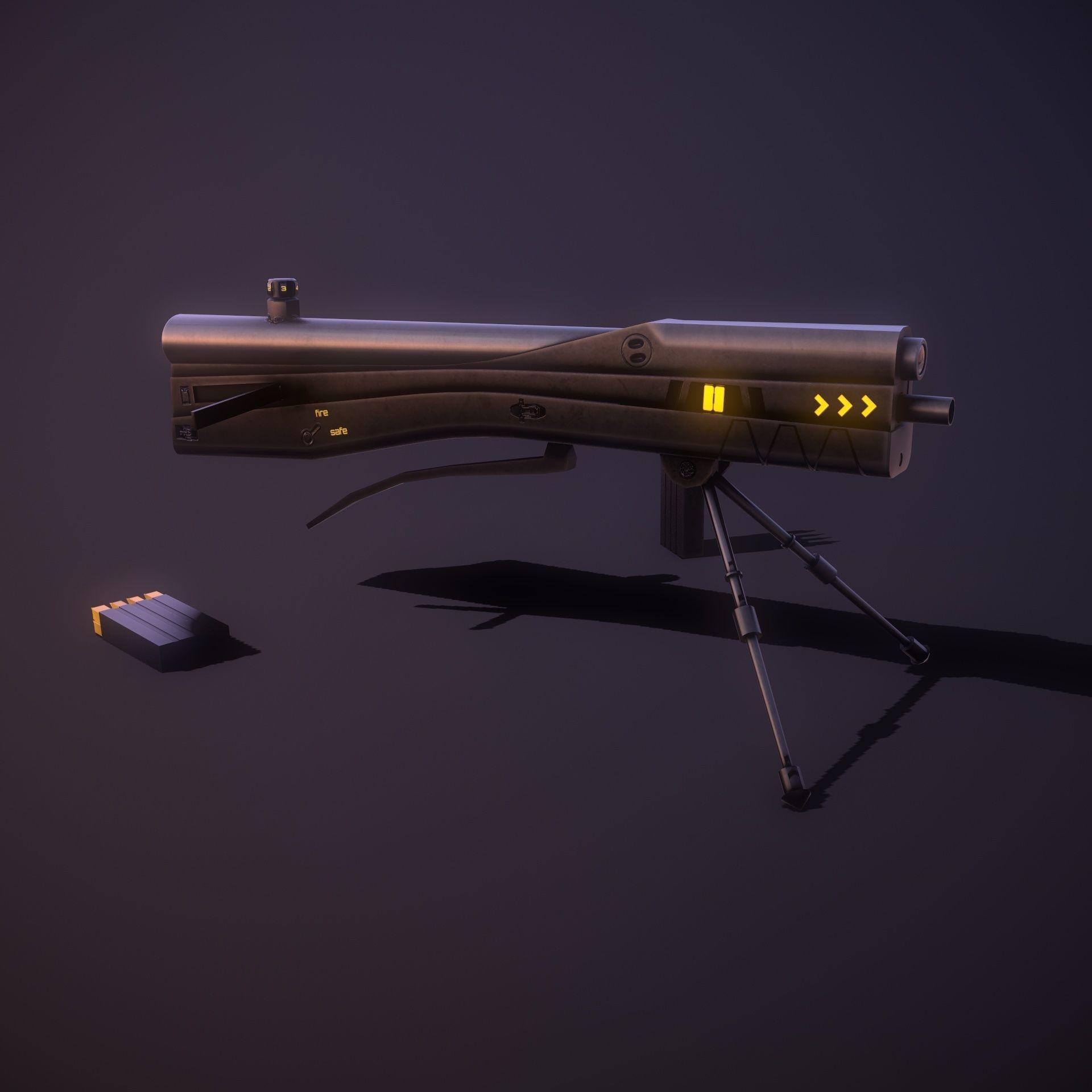 Sci-fi Sniper  Low-poly 3D model_5