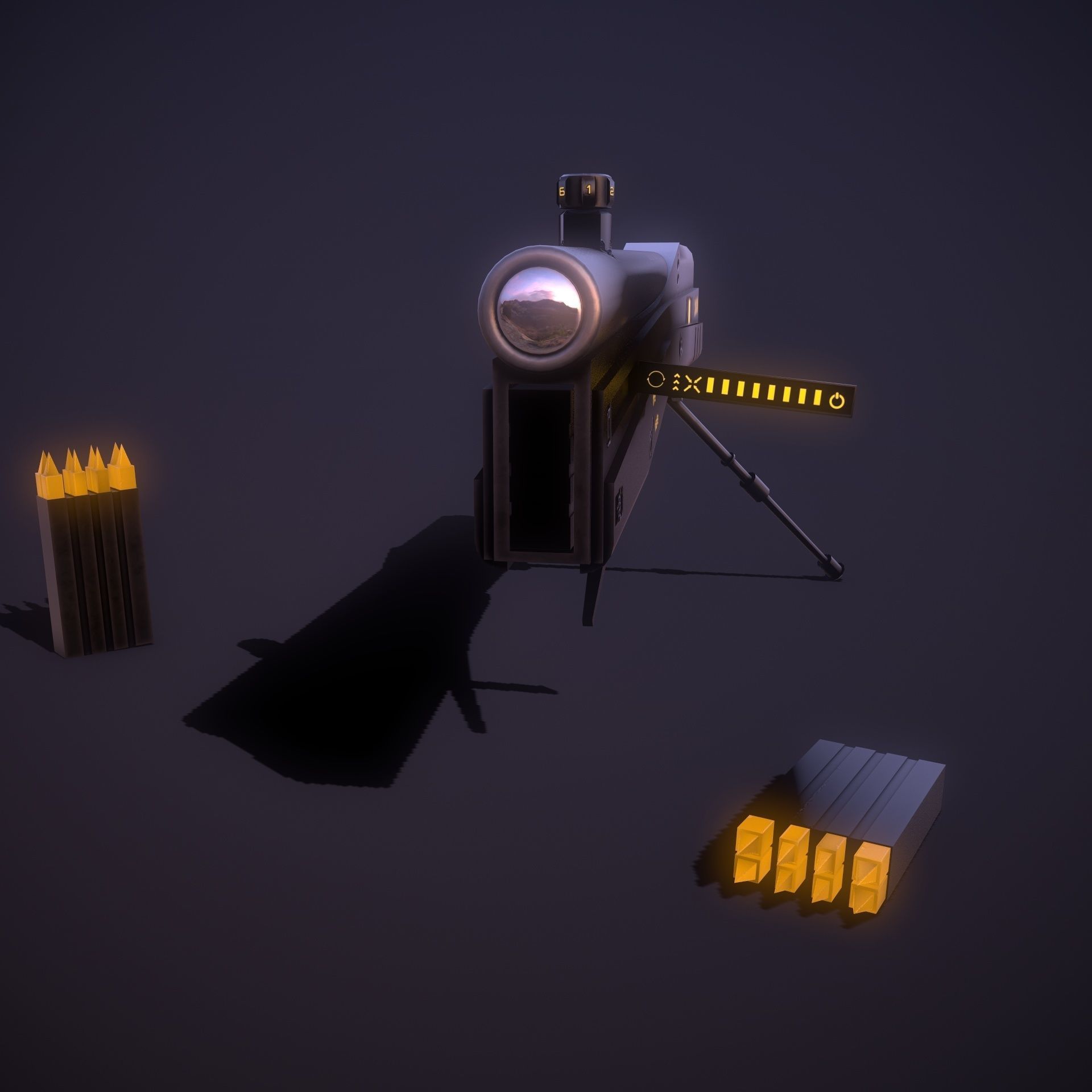 Sci-fi Sniper  Low-poly 3D model_6