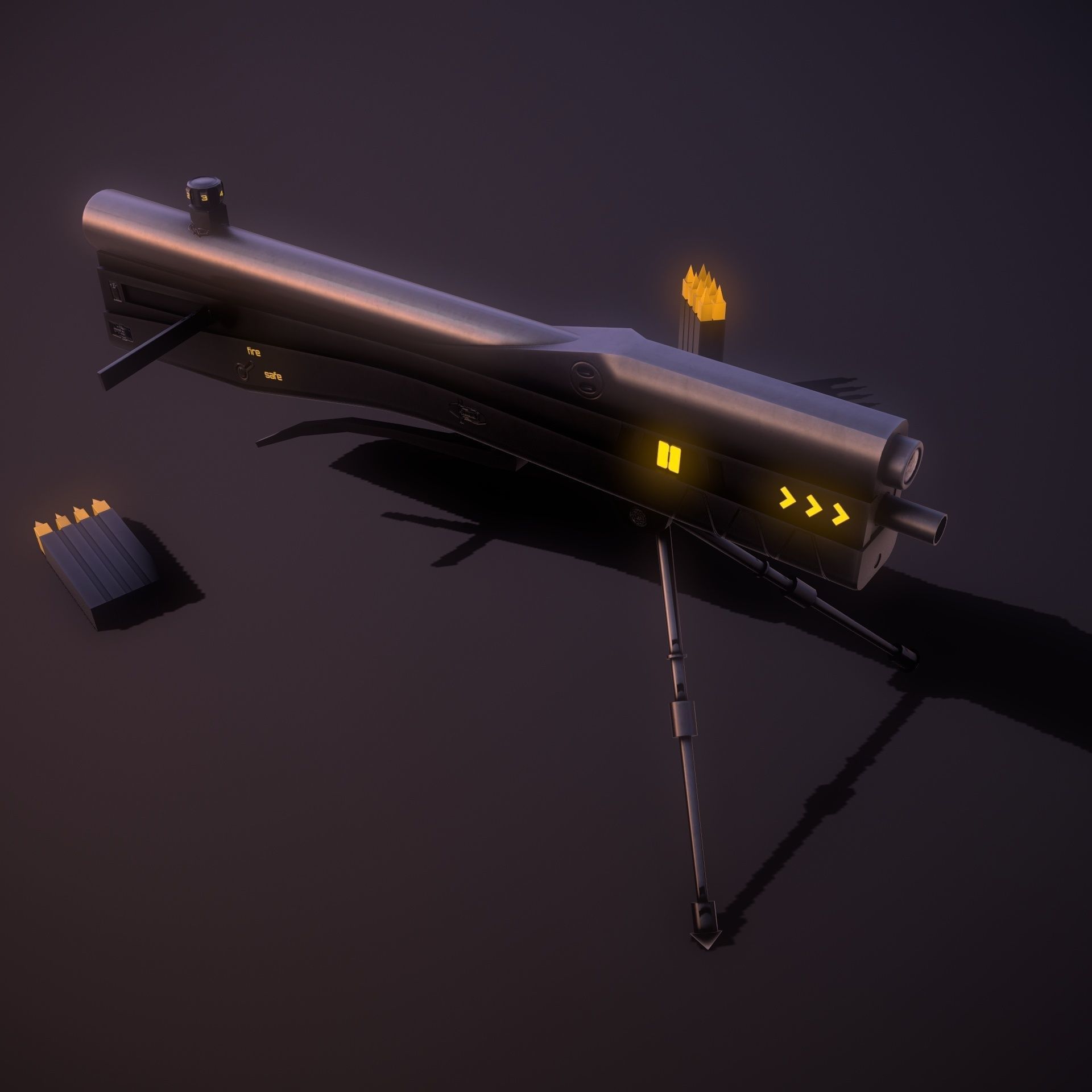 Sci-fi Sniper  Low-poly 3D model_8