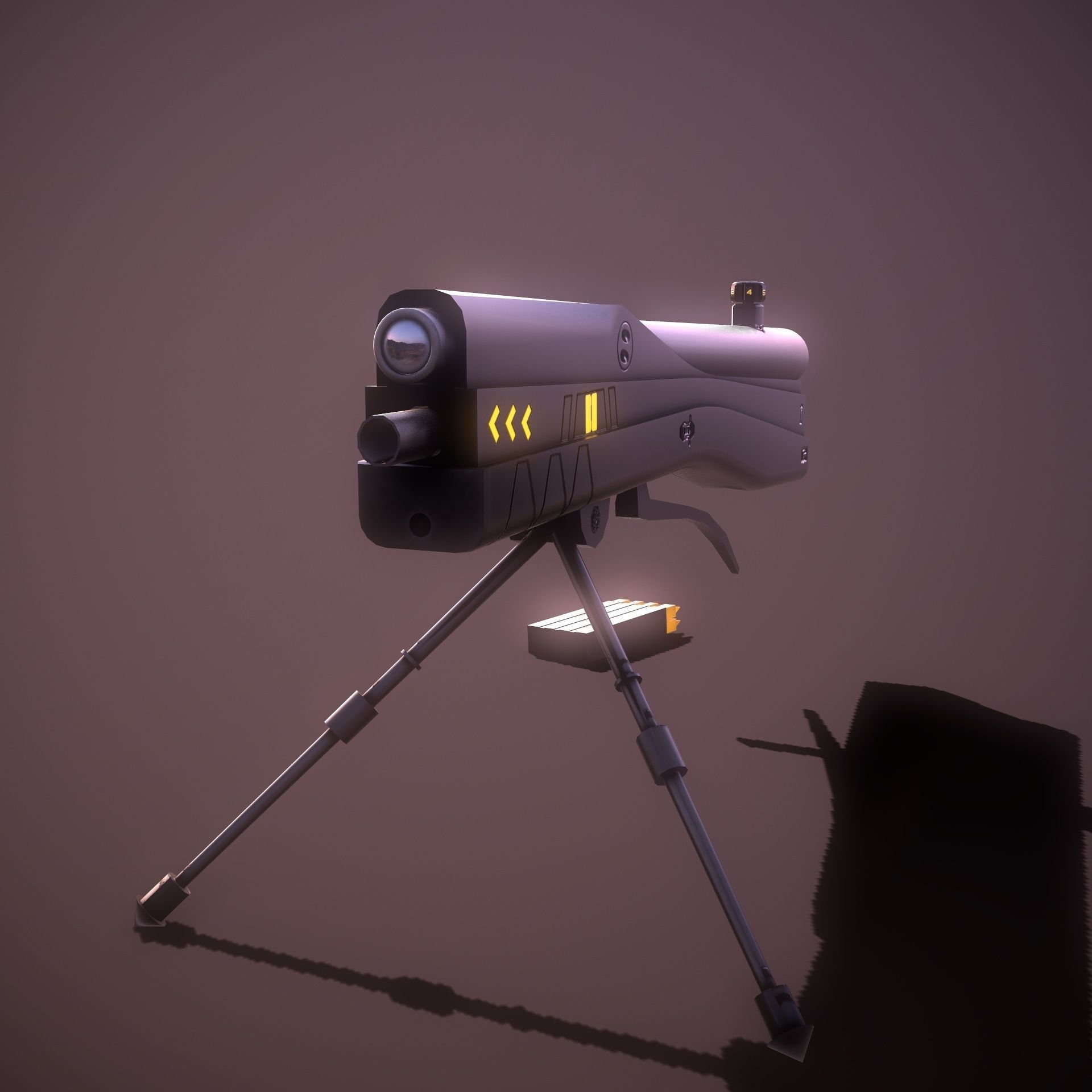 Sci-fi Sniper  Low-poly 3D model_7