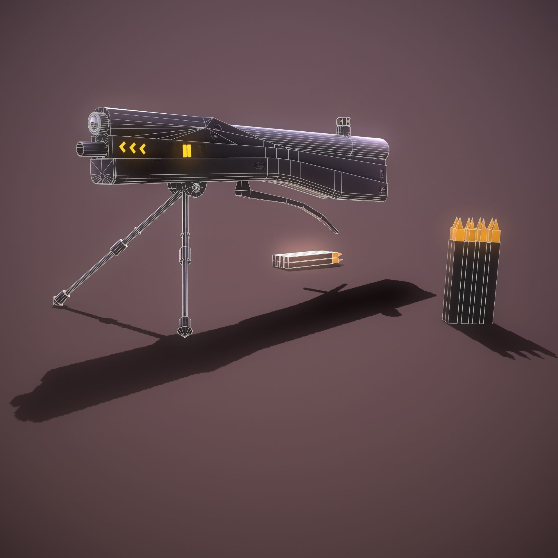 Sci-fi Sniper  Low-poly 3D model_4