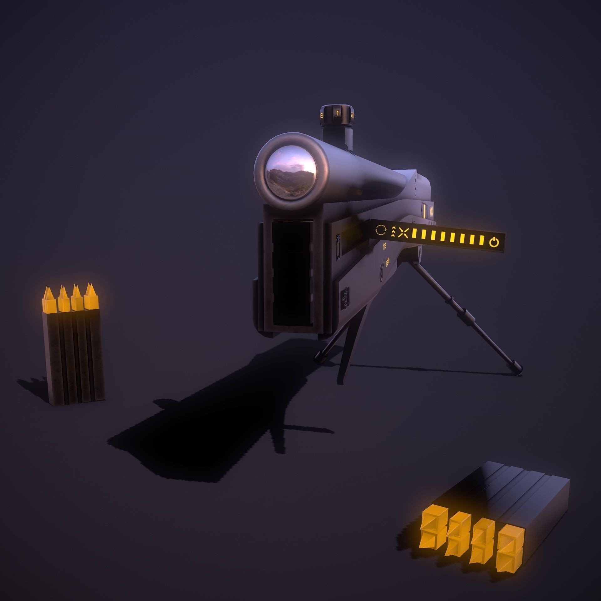 Sci-fi Sniper  Low-poly 3D model_2