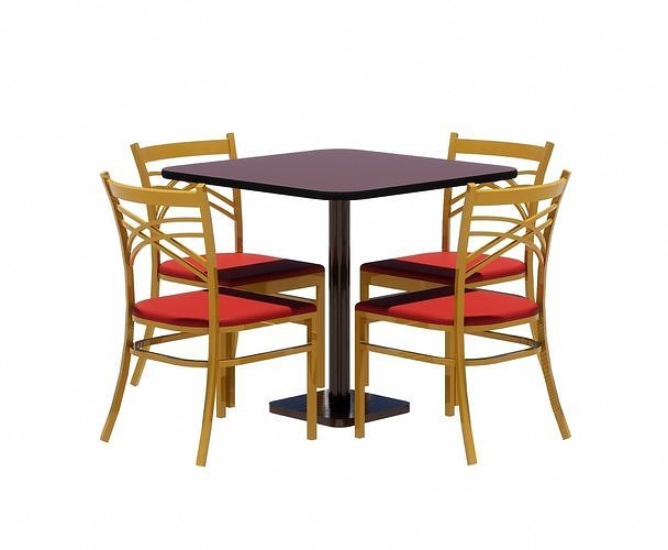 Restaurant Chair And Table 3D model
