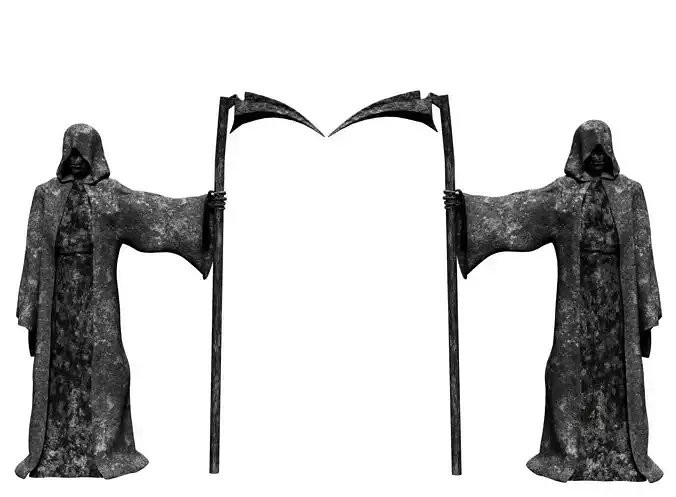 Grim Reaper Sculpture Low-poly 3D model