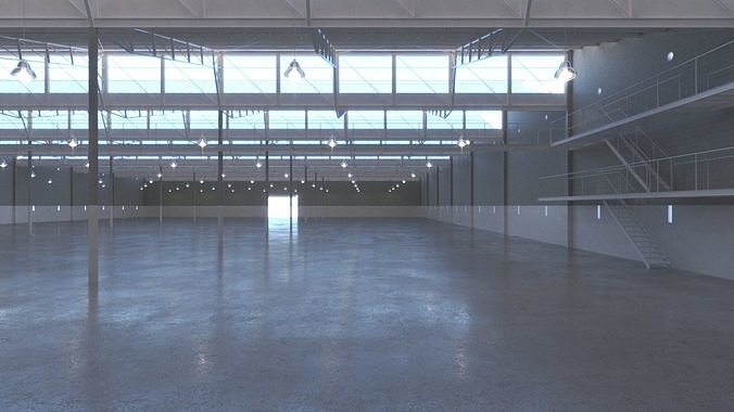 Warehouse building Free 3D model