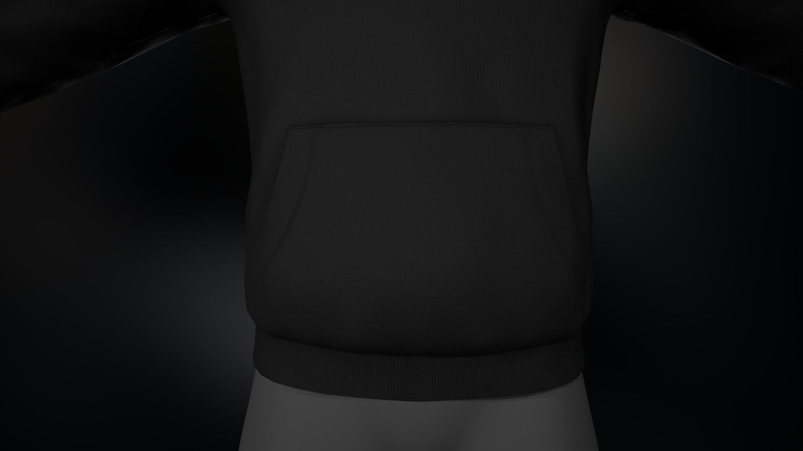 Black Winter Hoodie Low-poly 3D model_8