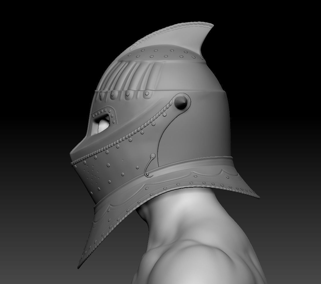 Medieval Dark Helm Low Polly PBR Low-poly 3D model_8