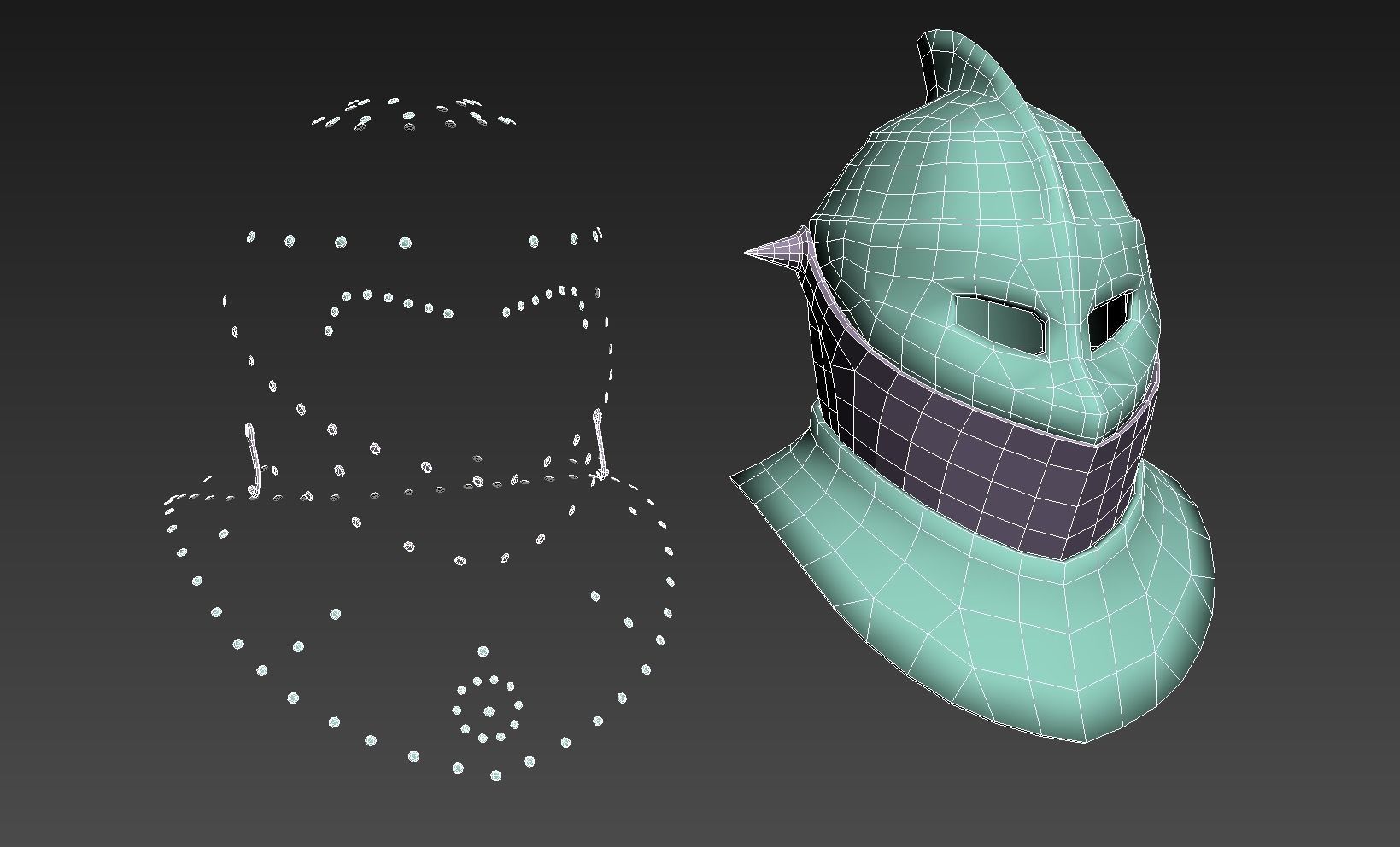 Medieval Dark Helm Low Polly PBR Low-poly 3D model_21