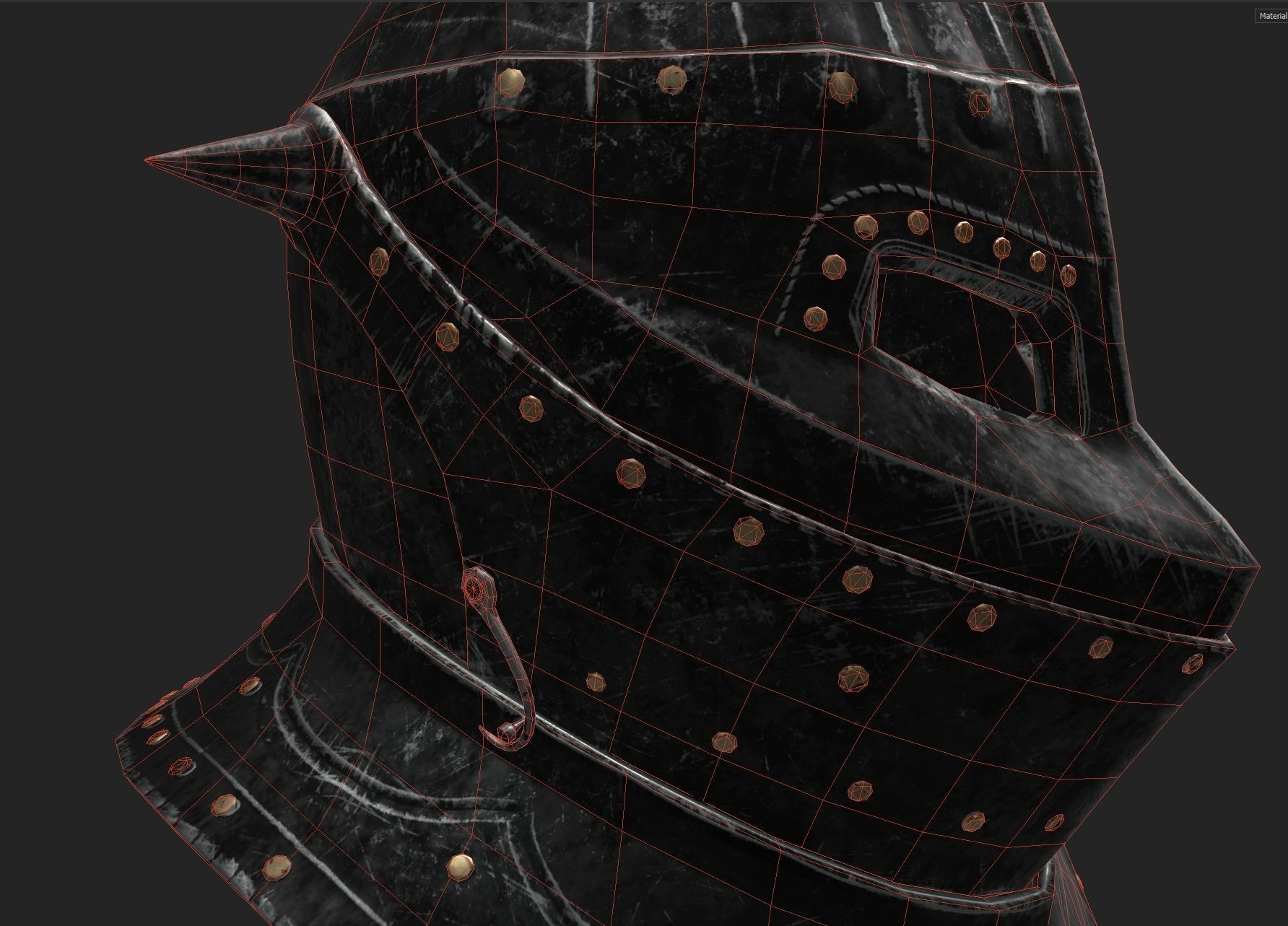 Medieval Dark Helm Low Polly PBR Low-poly 3D model_19