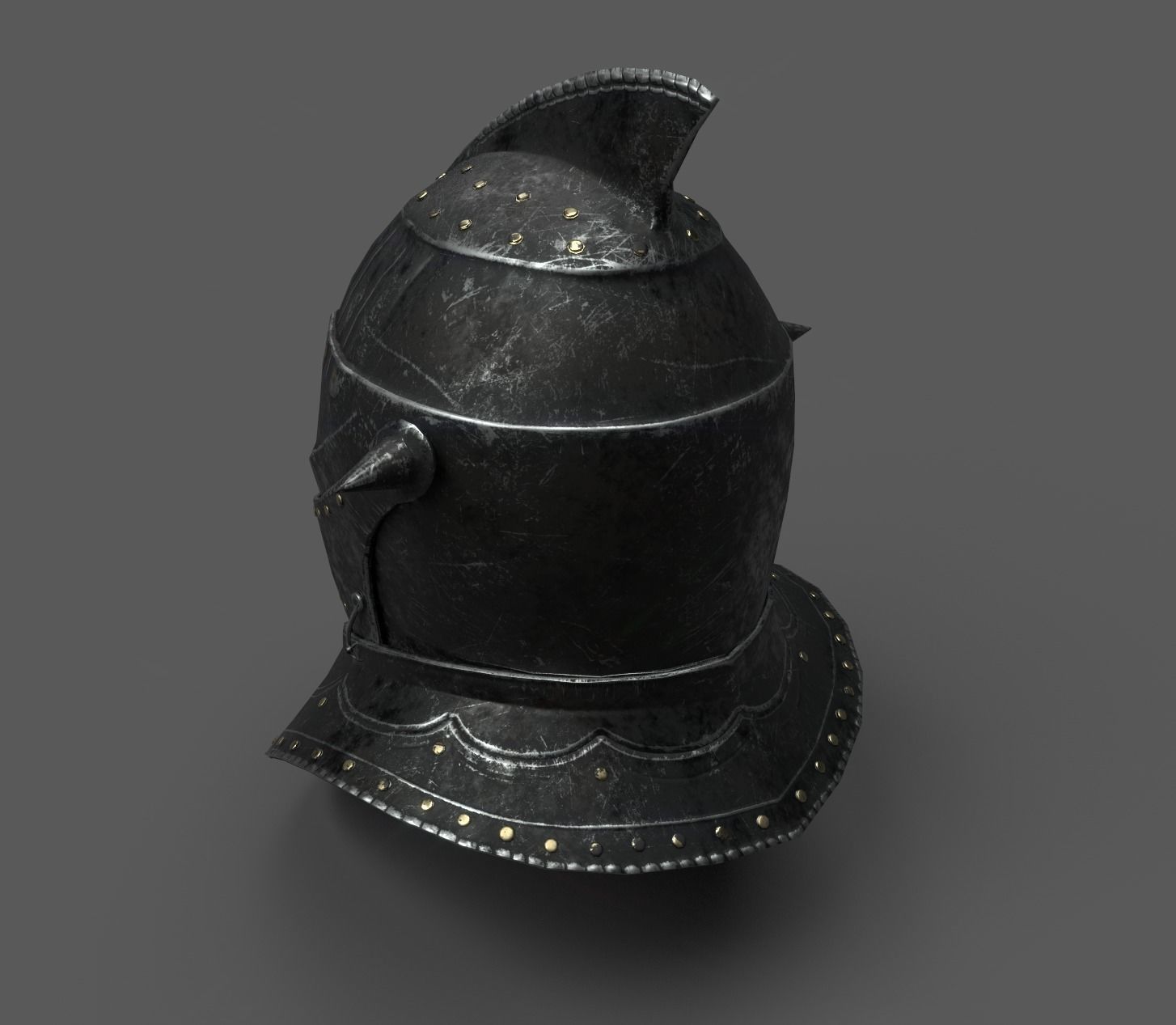 Medieval Dark Helm Low Polly PBR Low-poly 3D model_12