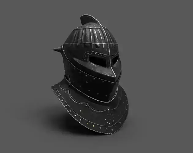 Medieval Dark Helm Low Polly PBR
