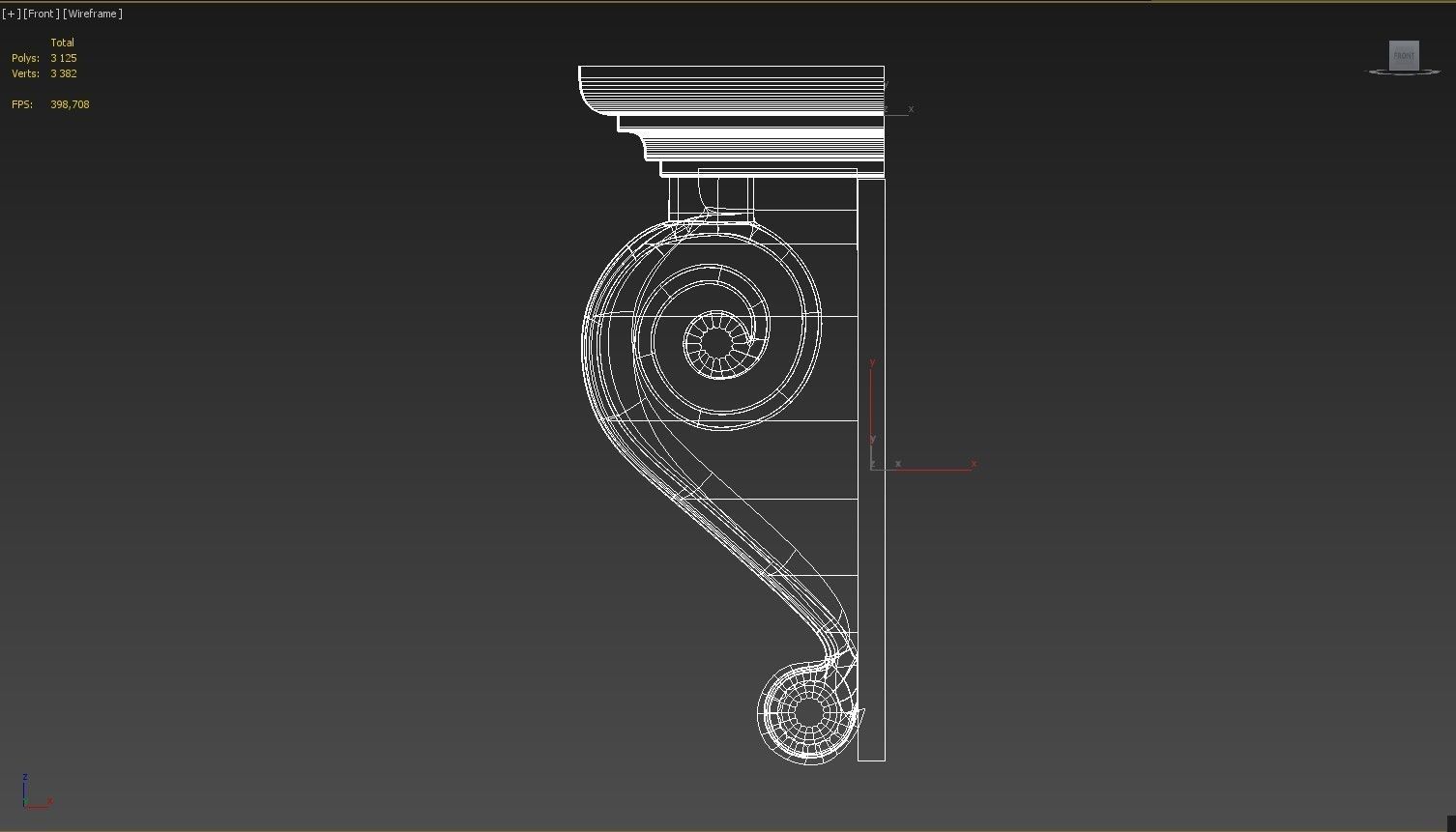 Carved corbel 3D model 3D model_8