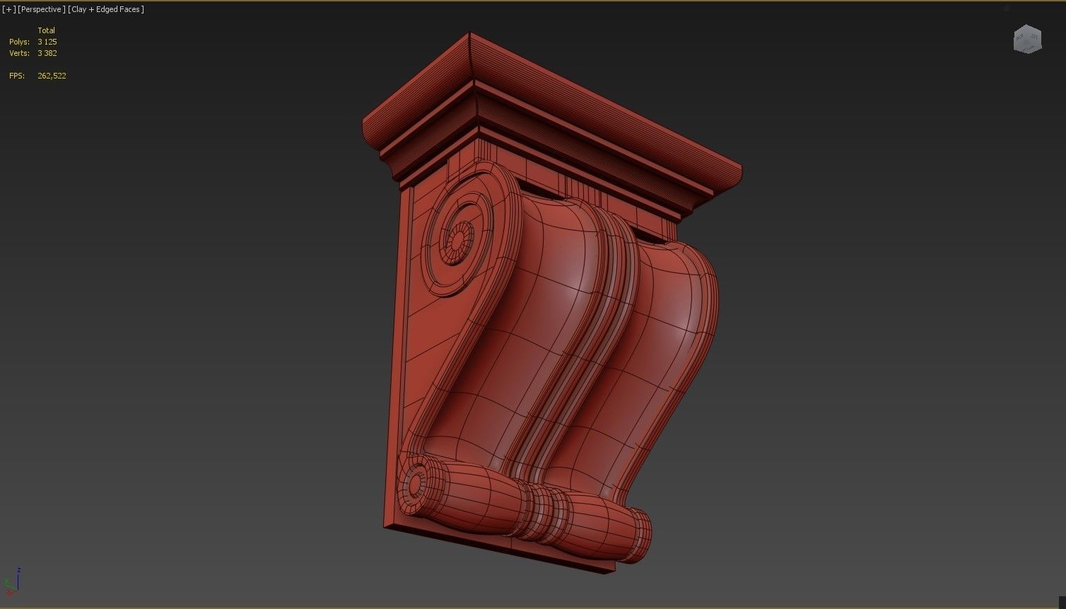 Carved corbel 3D model 3D model_7