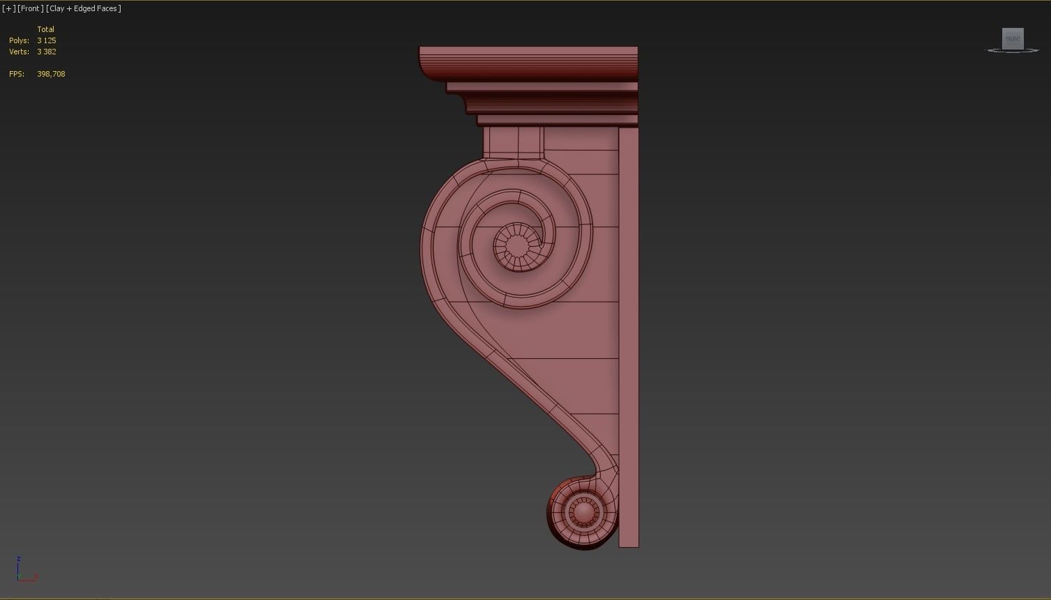 Carved corbel 3D model 3D model_4