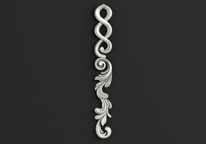 3D Carved decor vertical model 3D model