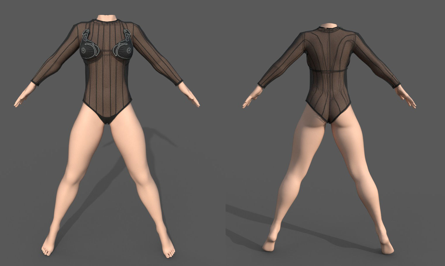 Freya Natural Amazing 6 outfit collection Low-poly 3D model_7