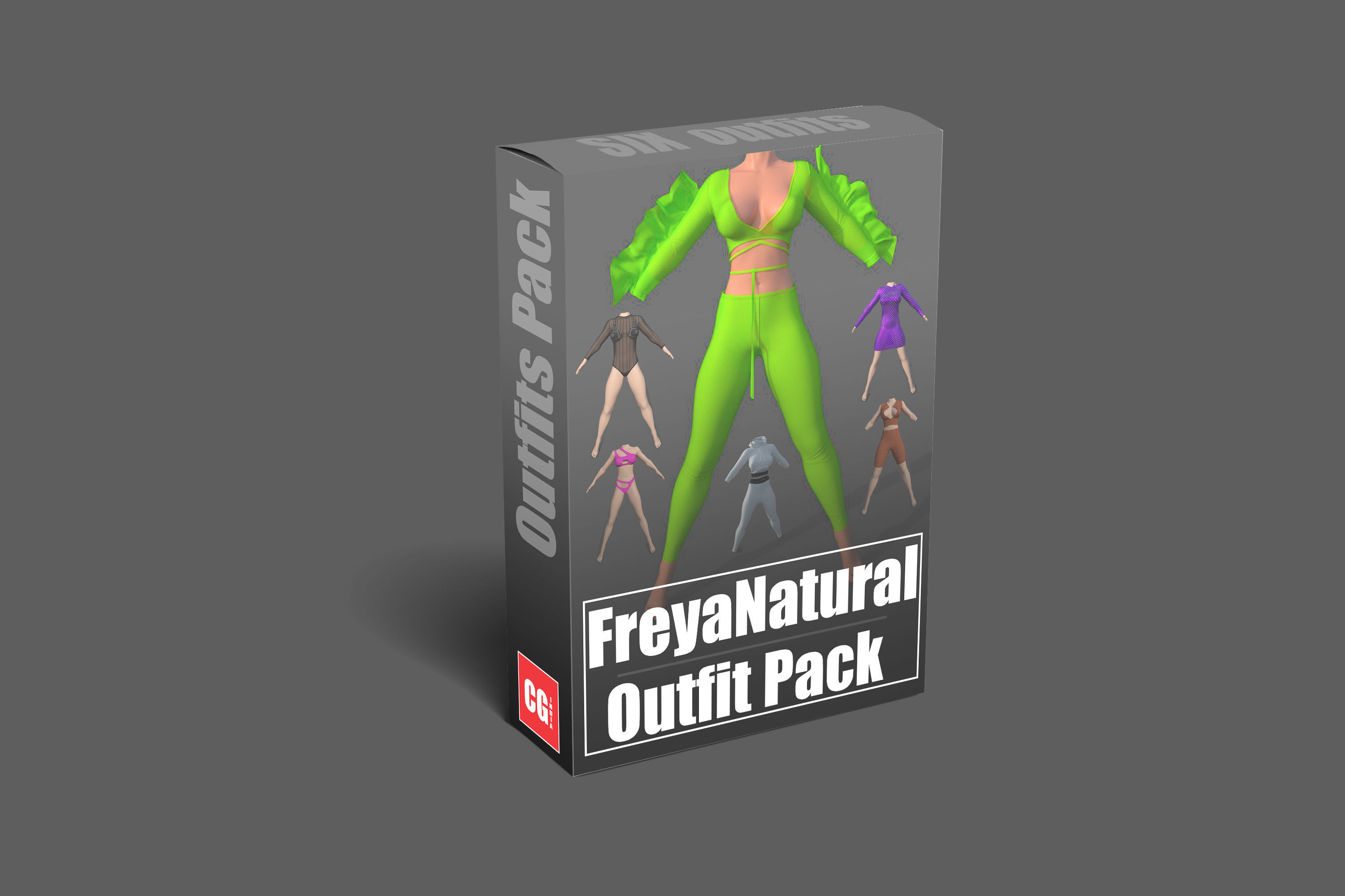 Freya Natural Amazing 6 outfit collection Low-poly 3D model_8