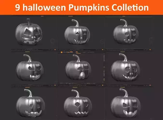 9 halloween pumpkin Mega Pack Collection 