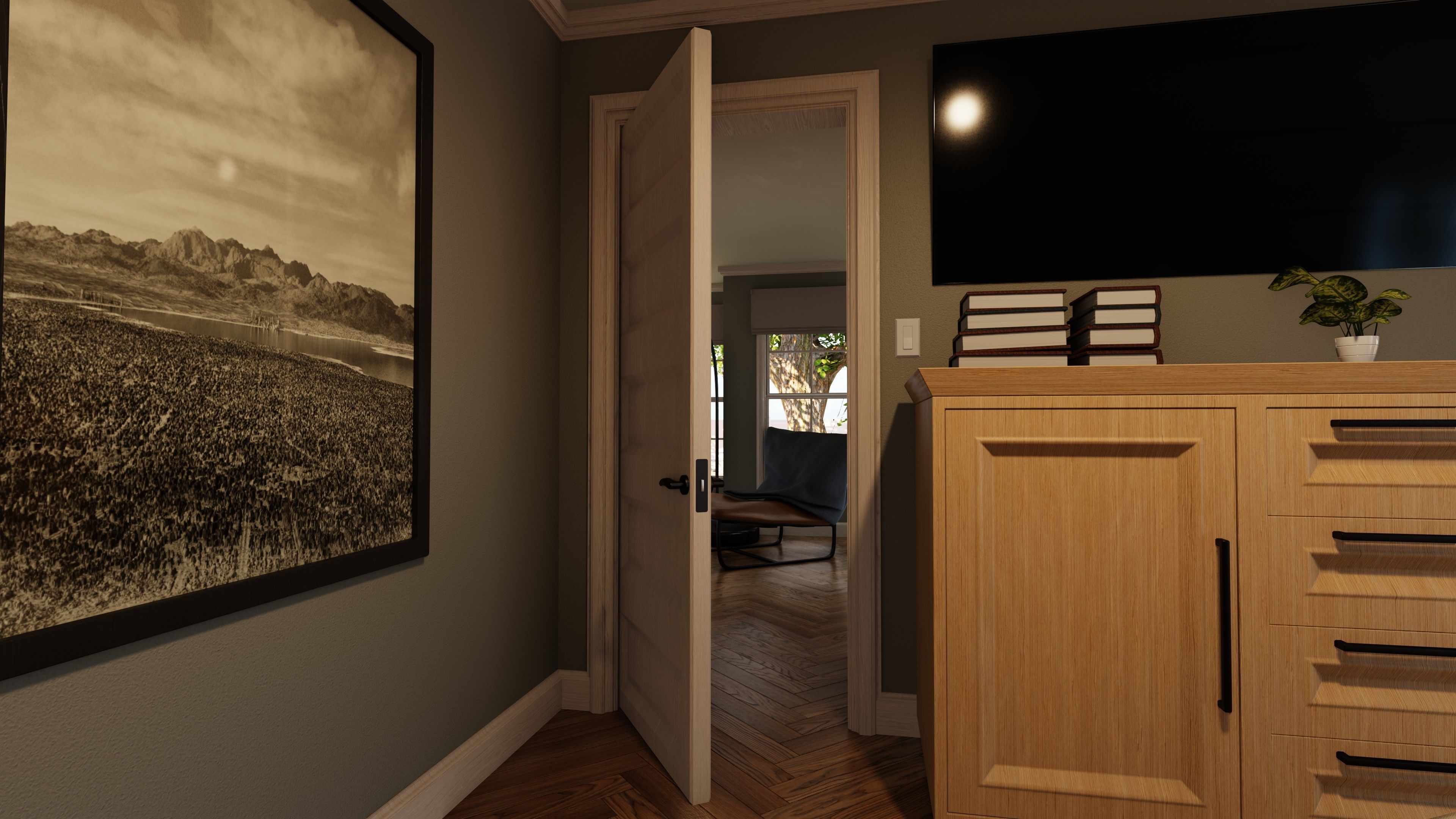 Classic style porch house doors and windows pack Low-poly 3D model_13