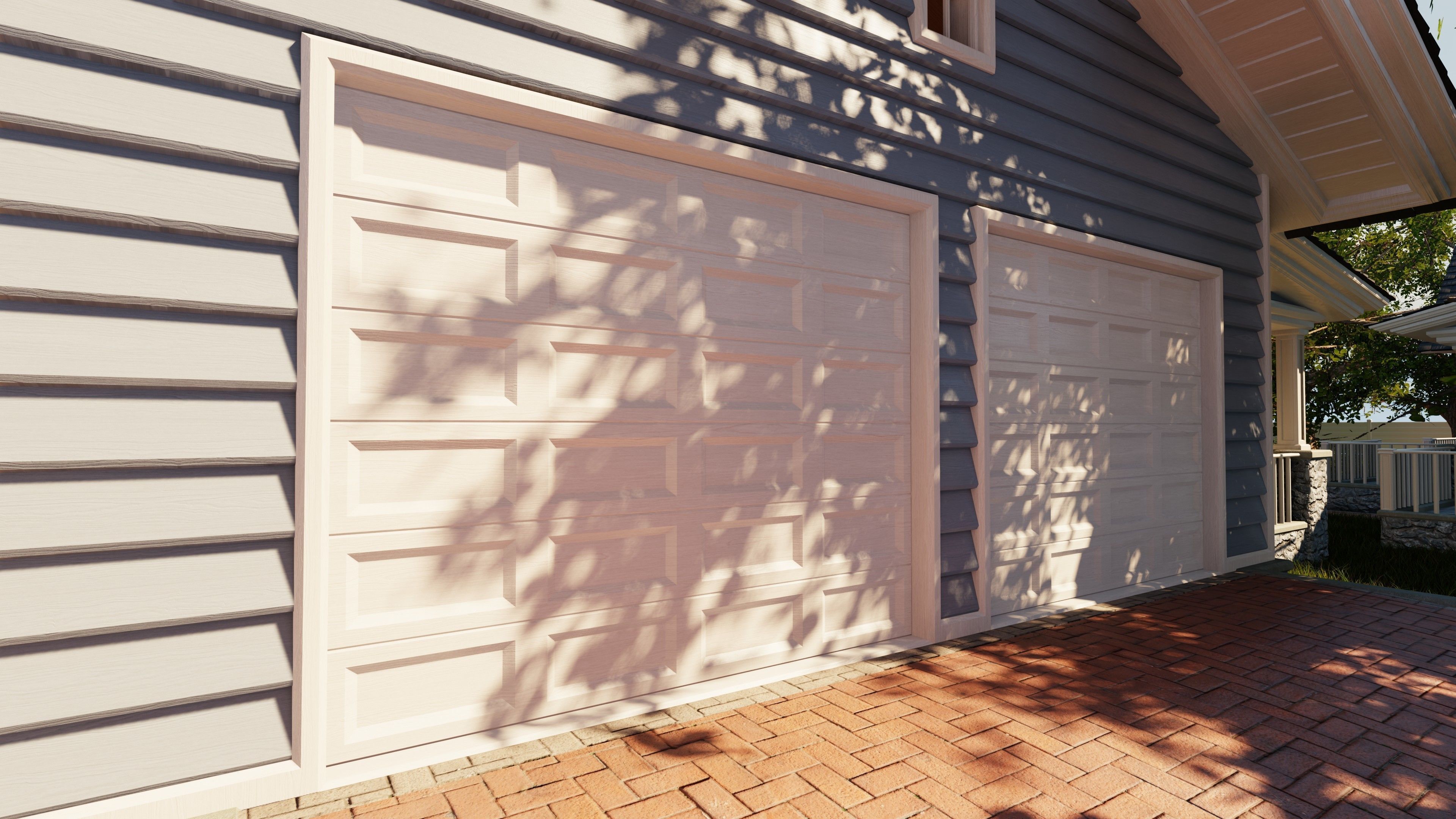 Classic style porch house doors and windows pack Low-poly 3D model_11