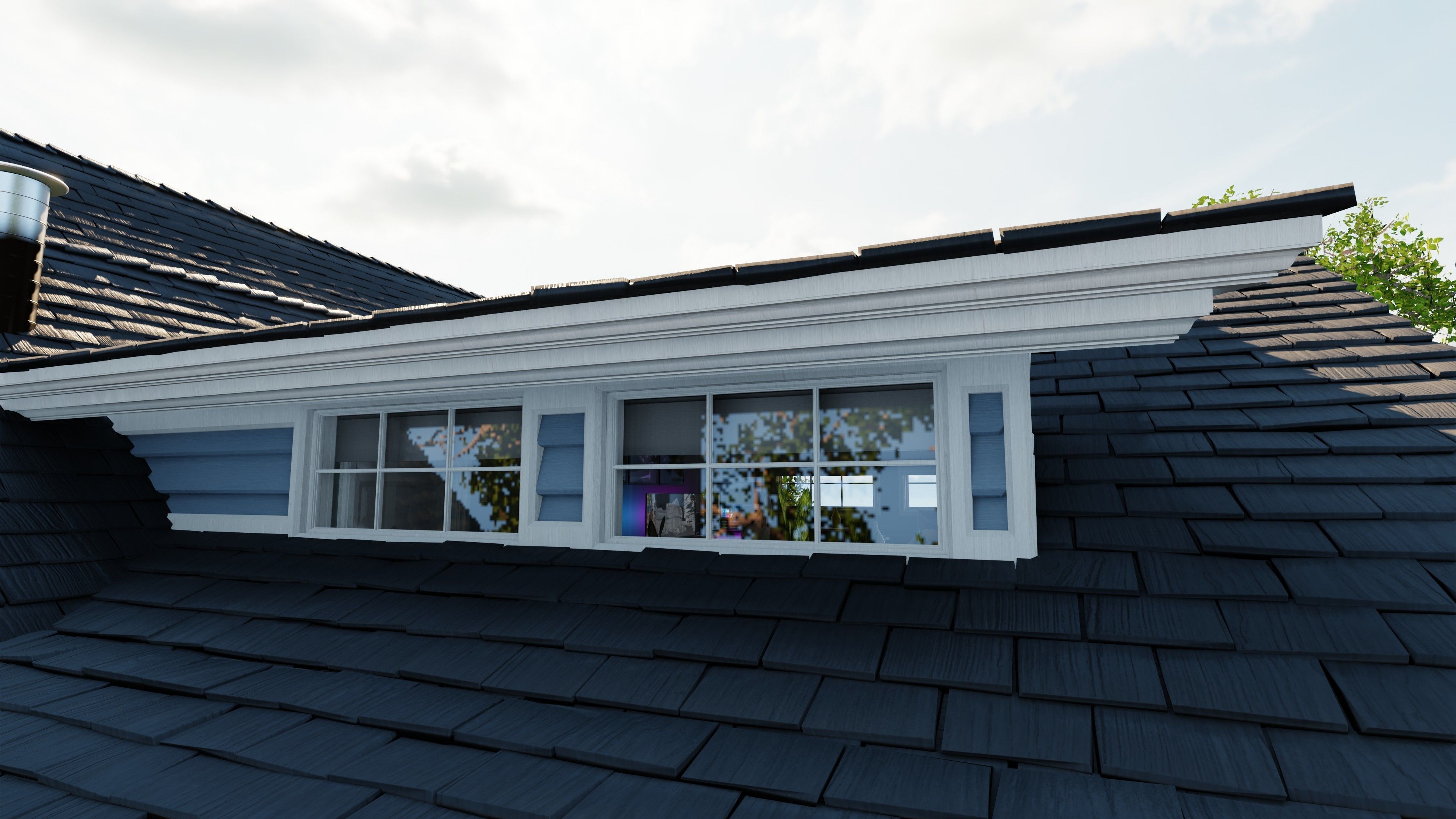 Classic style porch house doors and windows pack Low-poly 3D model_10