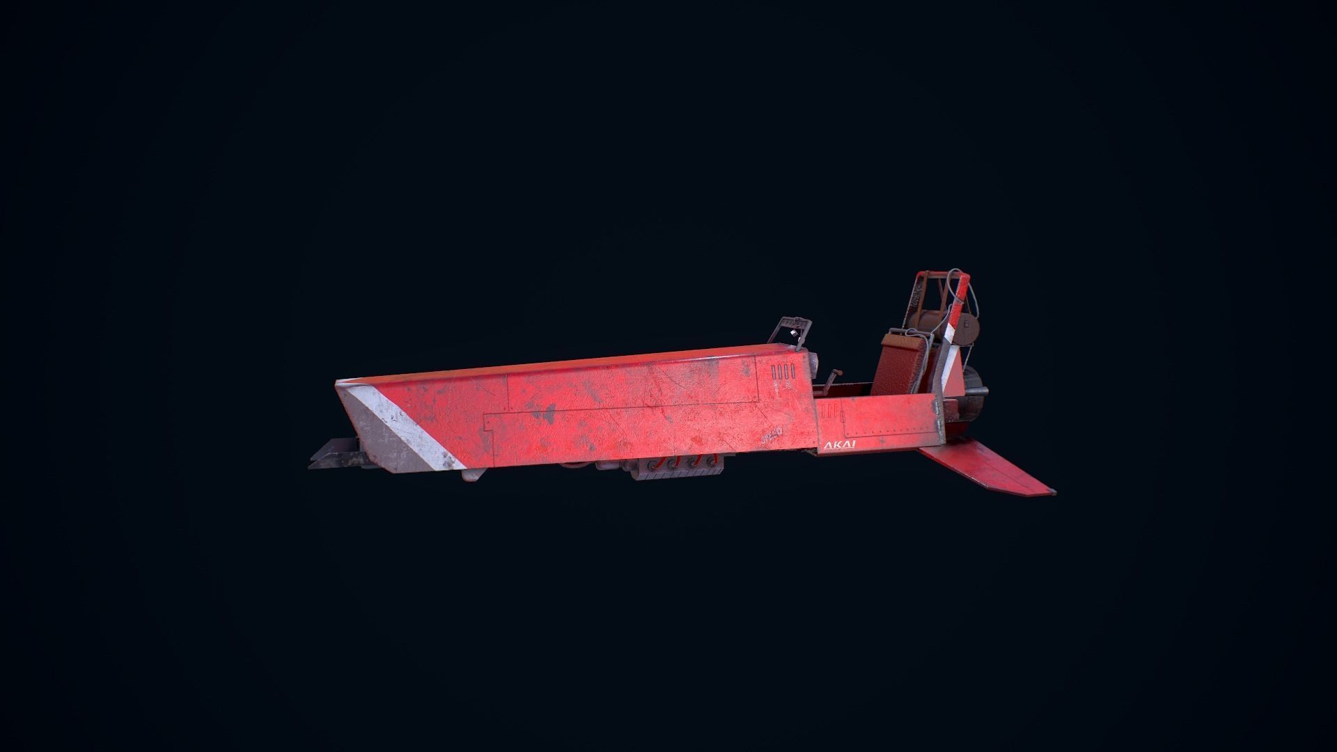 Sci Fi Hover Vehicle Low-poly 3D model_4