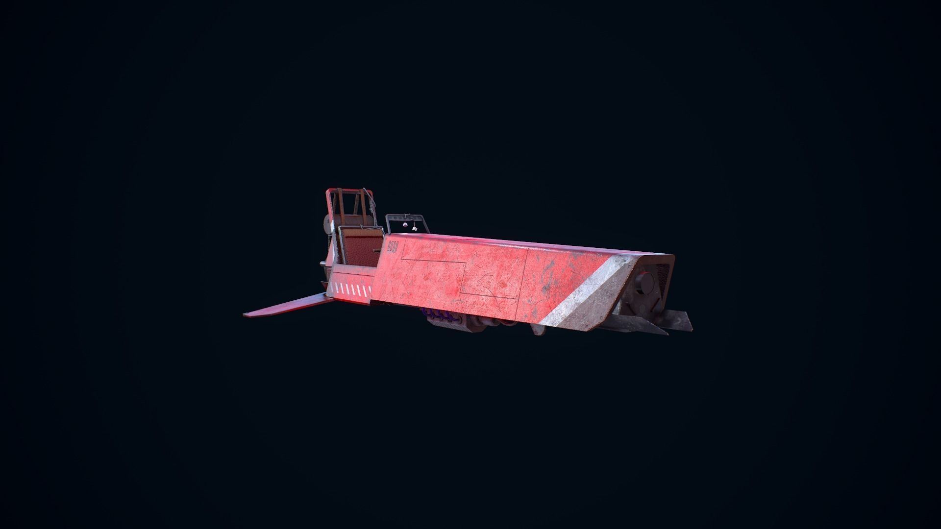 Sci Fi Hover Vehicle Low-poly 3D model_6
