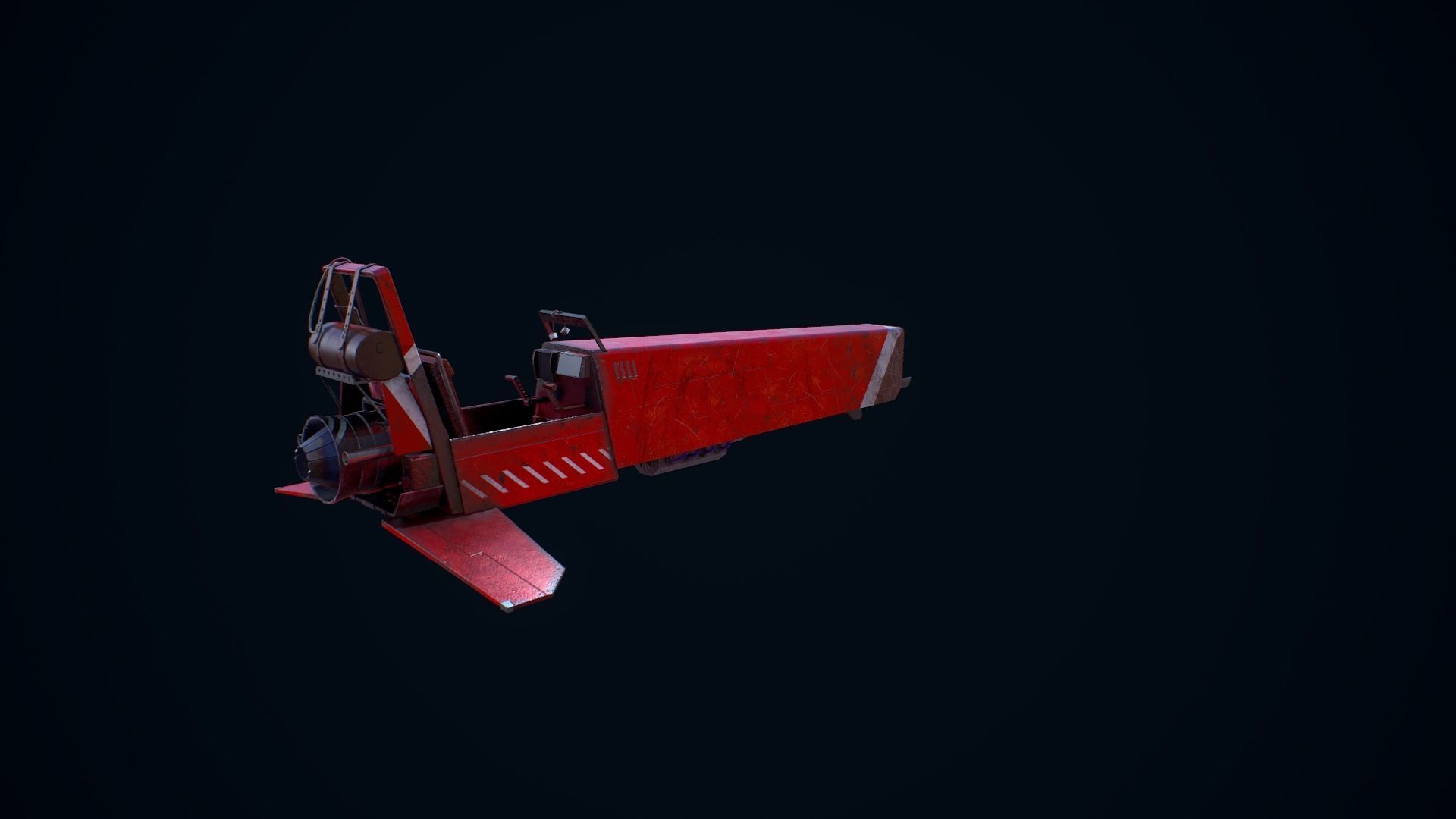 Sci Fi Hover Vehicle Low-poly 3D model_22